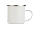 Tazas Esmaltada Blanca Borde Plateado 12oz Sublimacion (cja 48)