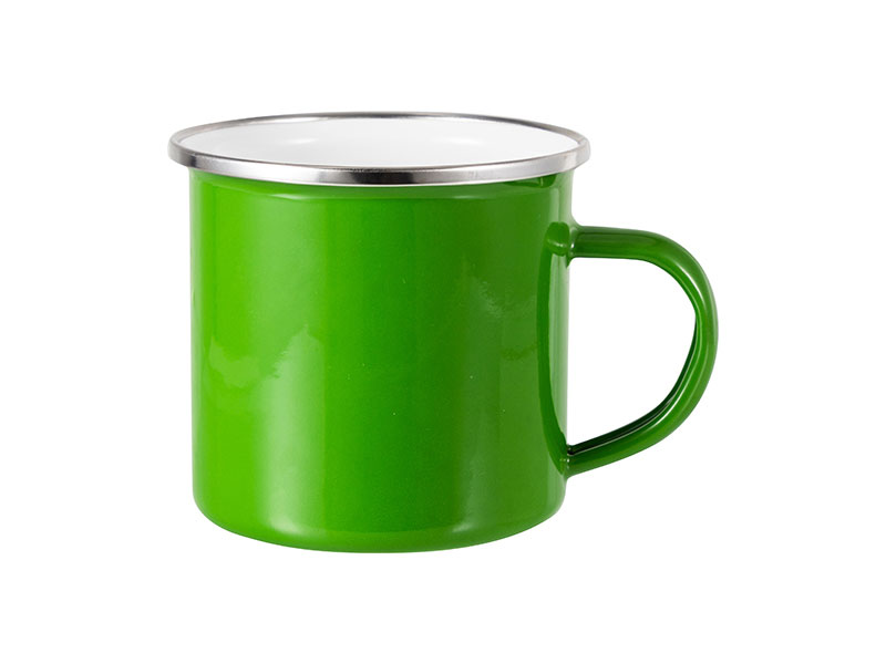 Tazas Esmaltada Color Verde 12oz Sublimacion(cja 48)