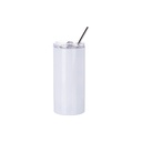 VASO BLANCO DE ACERO INOXIDABLE PARA SUBLIMACION CON SORBETE Y TAPA  16ONZ