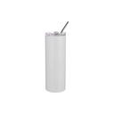 Vasos (Blanco) 20oz/600ml Tapa y Sorbete - Acero Inoxidable (C-25)