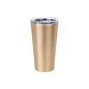 VASO GLITTER GOLD DE ACERO INOXIDABLE PARA SUBLIMACION  CON TAPA  16ONZ