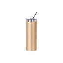 Vasos Glitter (Gold) 20oz/600ml Tapa y Sorbete - Acero Inoxidable (C-25)