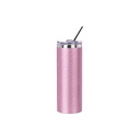 Vasos Glitter (Pink) 20oz/600ml Tapa y Sorbete - Acero Inoxidable (C-25)