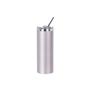 Vasos Glitter (Silver) 20oz/600ml Tapa y Sorbete - Acero Inoxidable (C-25)