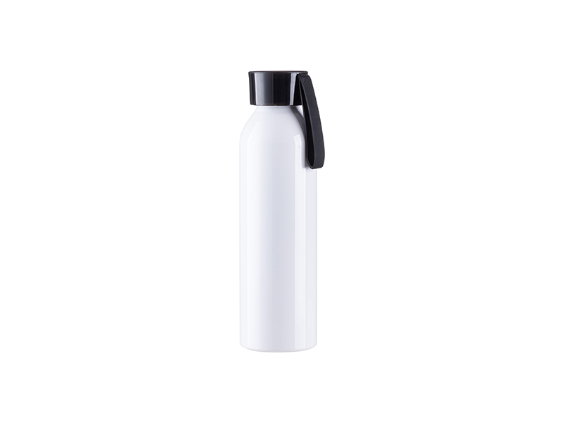BOTELLA SUBLIMACION ALUMINIO 22oz/650ml BLANCA CON TAPA NEGRA