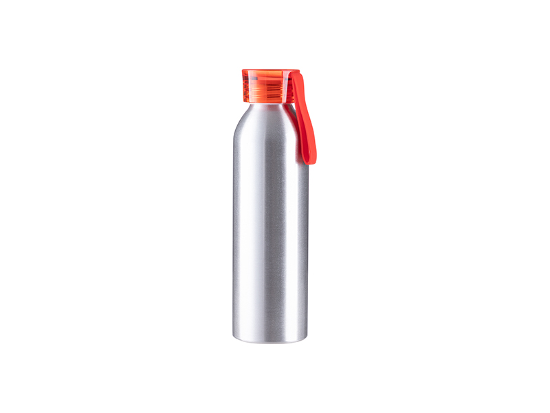 BOTELLA SUBLIMACION ALUMINIO 22oz/650ml SILVER CON TAPA ROJA