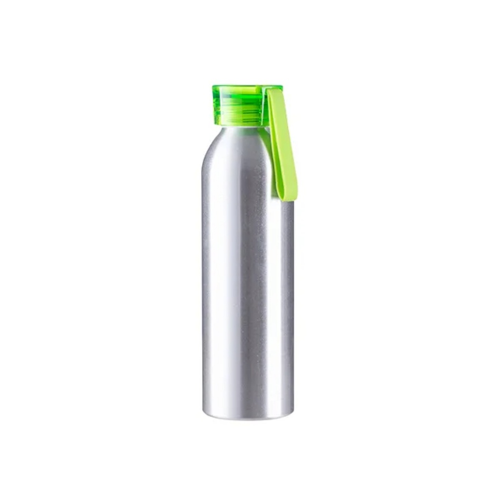 BOTELLA SUBLIMACION ALUMINIO 22oz/650ml SILVER CON TAPA VERDE