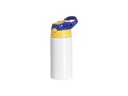 TERMOS ALUMINO BLANCO CON TAPA AMARILLA/AZUL 17onz