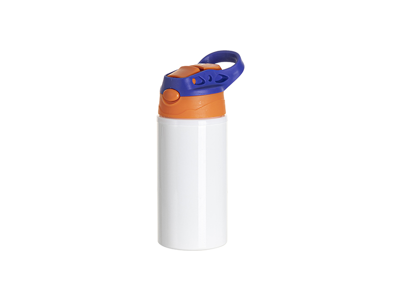 TERMOS ALUMINO BLANCO CON TAPA NARANJA/AZUL 17onz