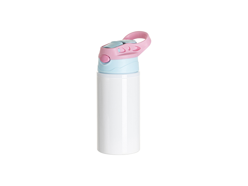 TERMOS ALUMINO BLANCO CON TAPA ROSADO/AZUL17onz