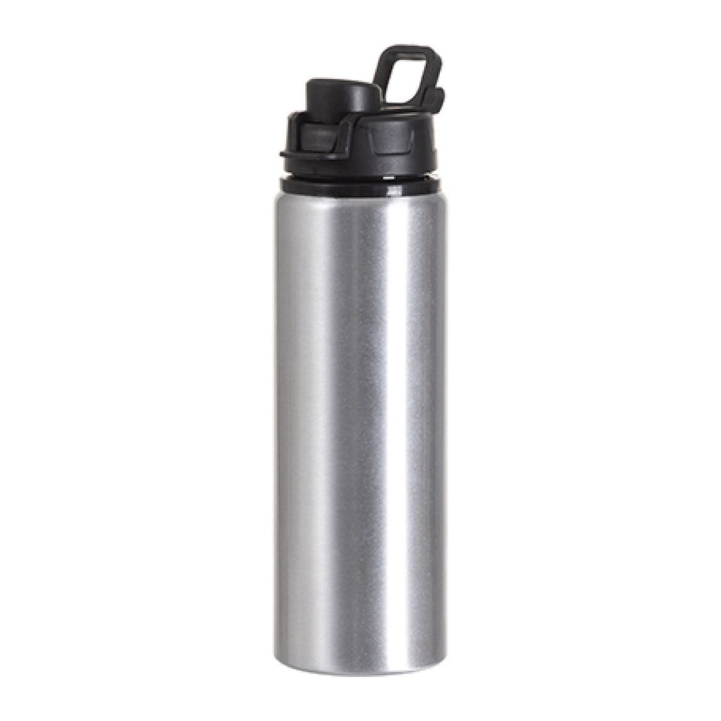 Botella de Aluminio Silver/Tapa Negra 750ml