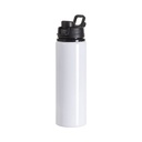 Botella de Aluminio Blanco/Tapa Negra 750ml