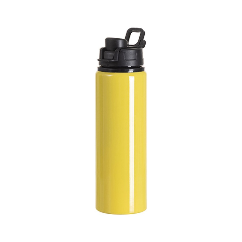 Botella de Aluminio Amarillo/Tapa Negra 750ml