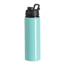 Botella de Aluminio Verde Menta con Tapa Negra 750mL (C-50)