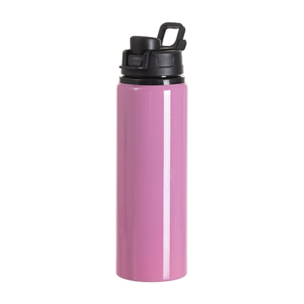 Botella de Aluminio Rosado/Tapa Negra 750ml