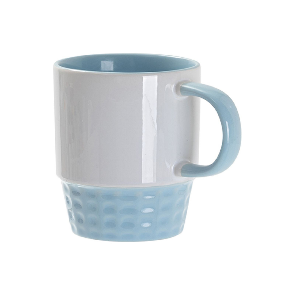 TAZA BLANCA APILABLE INTERIOR Y ASA AZUL CLARO 10onz (C-48)
