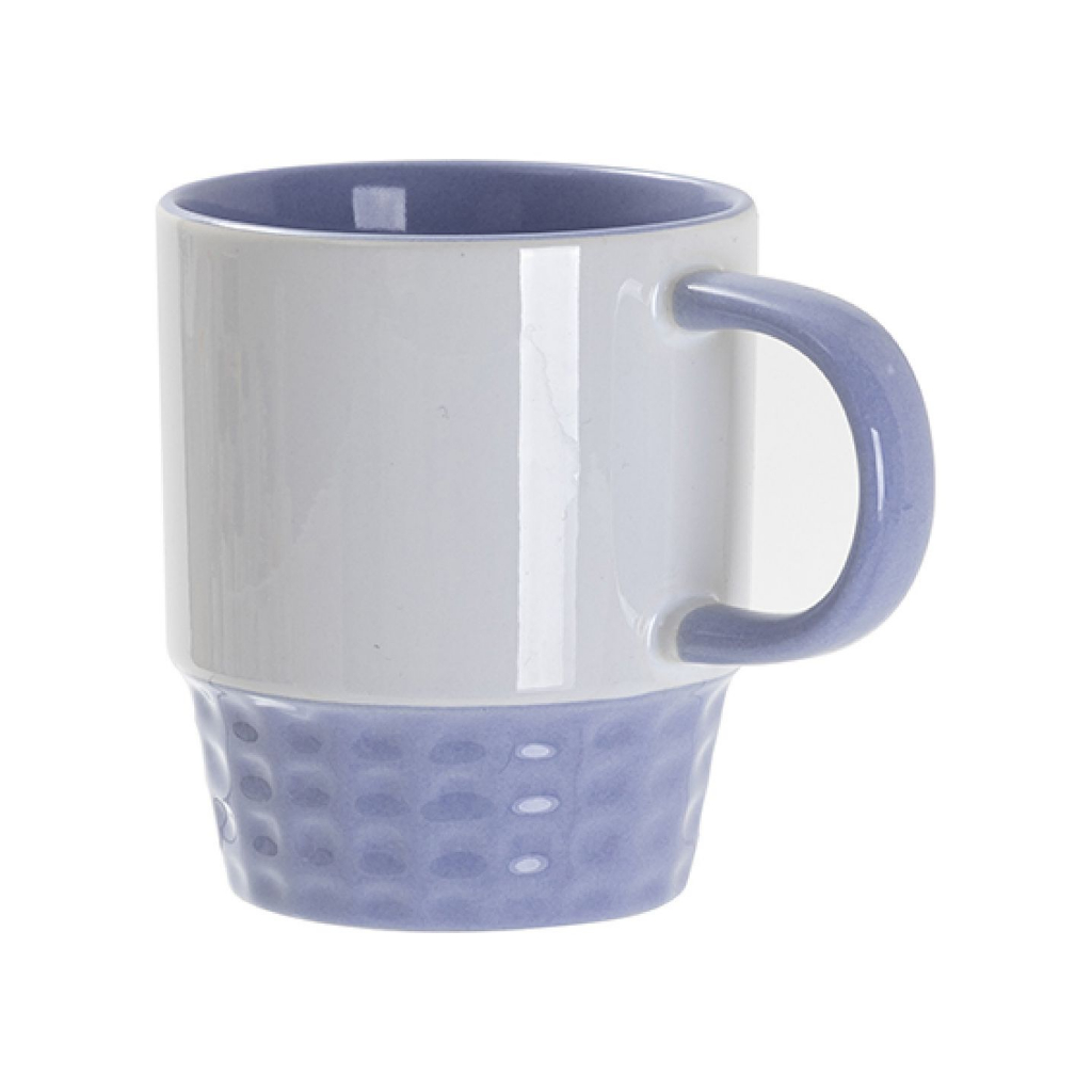 TAZA BLANCA APILABLE INTERIOR Y ASA MORADA CLARA 10onz
