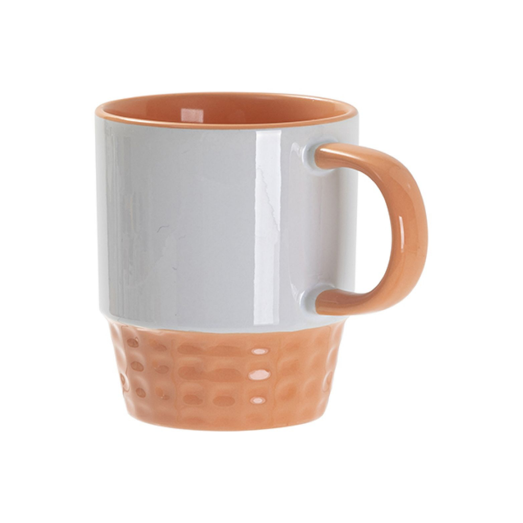 TAZA BLANCA APILABLE INTERIOR Y ASA NARANJA CLARO 10onz (C-48)