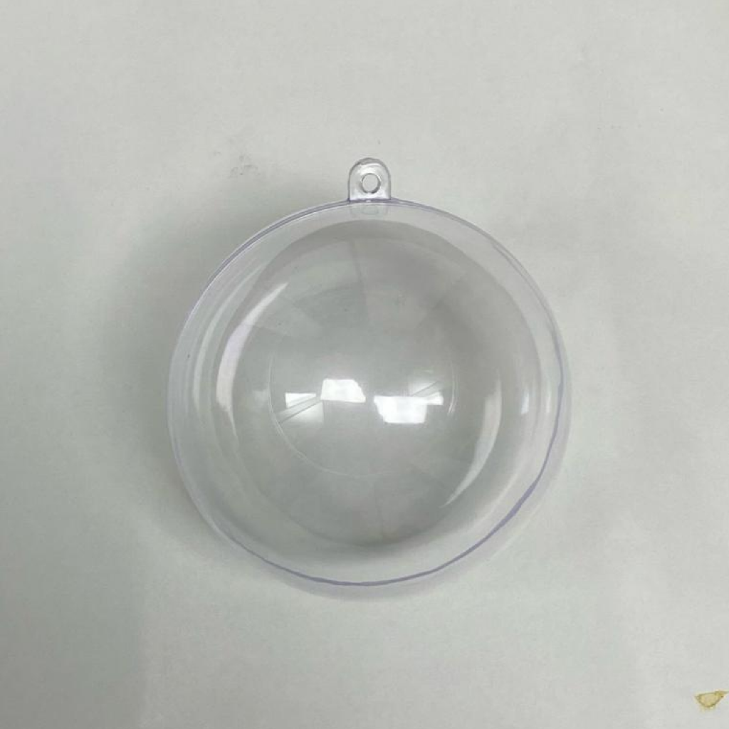 Adorno Plastico Bola Transp. Navideña - Esfera 10cm