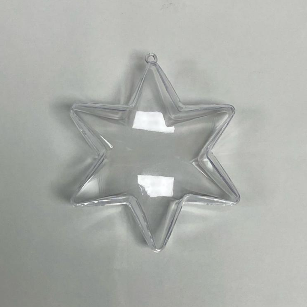 Adorno Plastico Transparente - Estrella Navideña 10cm