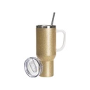 Vasos de Viajeros Glitter Dorado con Asa) 40onz/1200mL