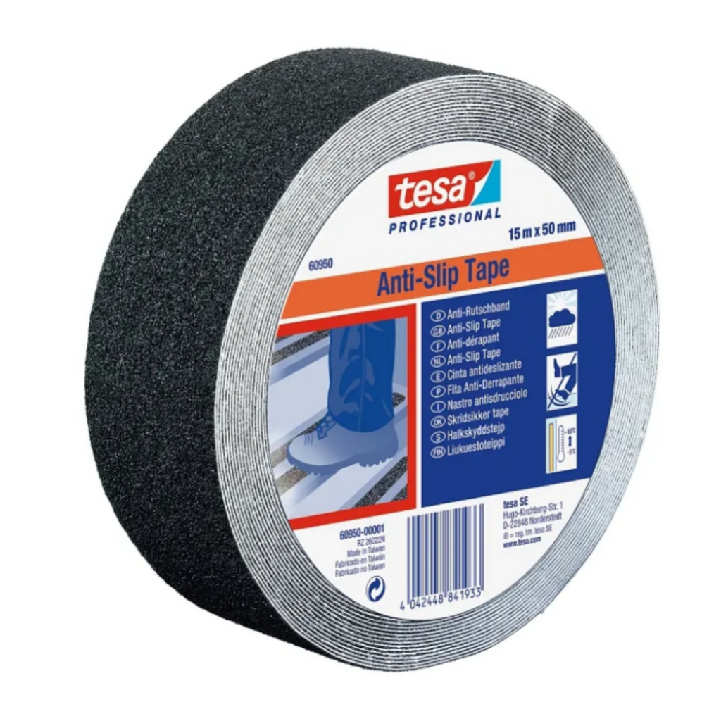 Cinta Adh. Tesa Antideslizante 6095 Negra (2") 50mm x 15m