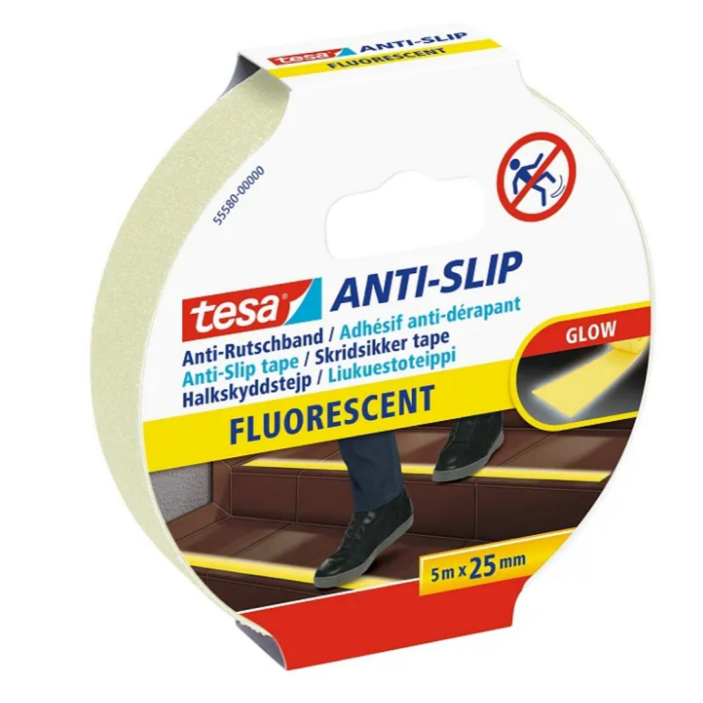 Cinta Adh. Tesa Antideslizante 55587 Fluorescente (1") 25mm x 5m