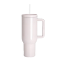 Vasos de Viajeros (Rosado Matte con Asa) 40onz/1200mL - Acero Inoxidable con Sorbete y Tapa (C-20)