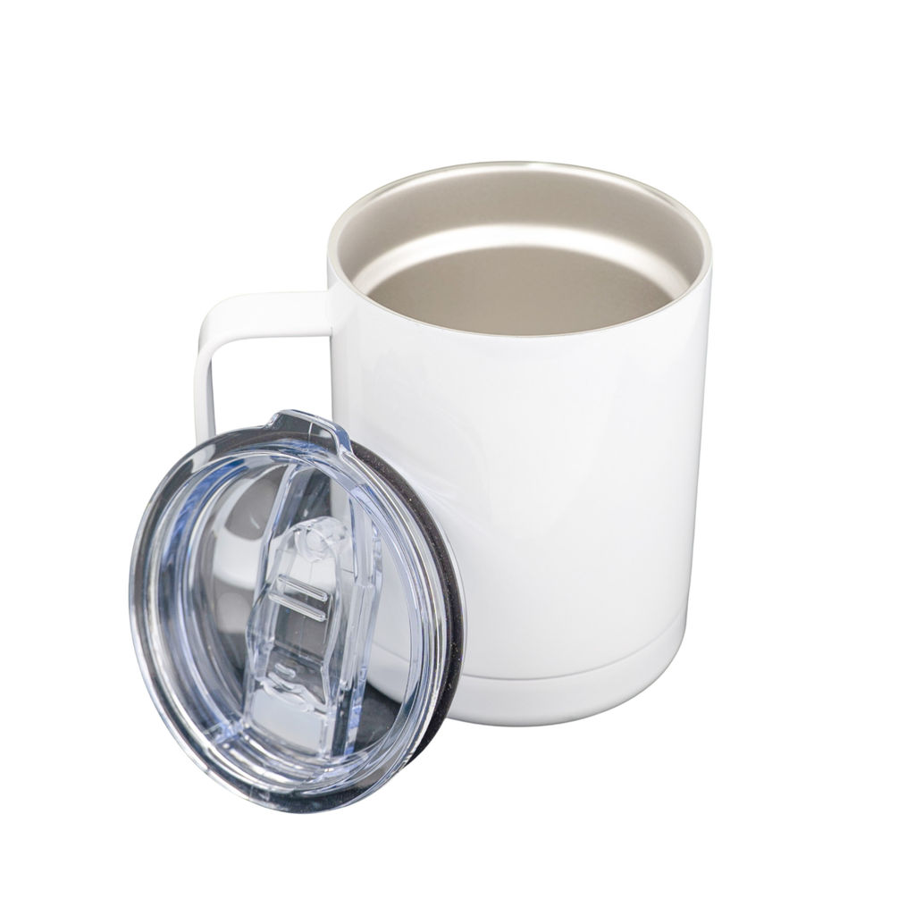 Vaso Blanco Acero Inoxidable con Tapa - 12oz / 360mL