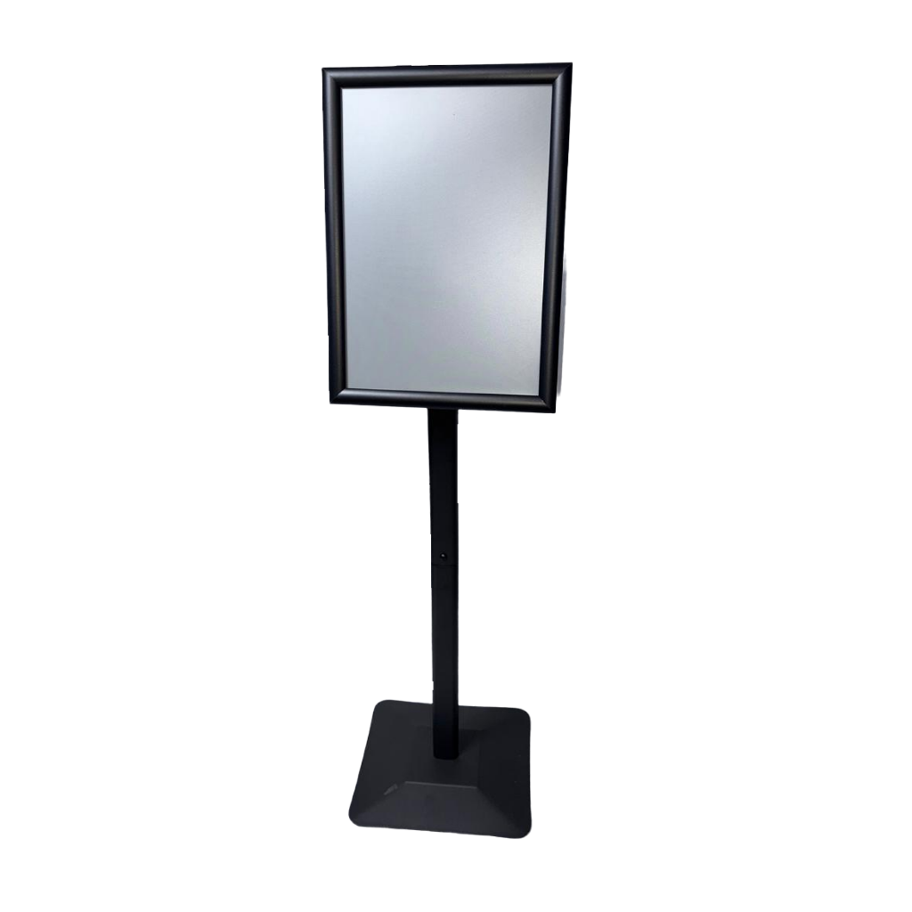 Exhibidor de Aluminio Negro con Pedestal - 11.7" x 16.5" (A3)