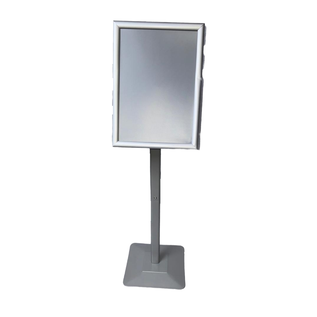 Exhibidor de Aluminio Silver con Pedestal - 11.7" x 16.5" (A3)