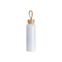 Botella Sublimación Aluminio Blanca con Tapa de Bambú - 22oz/650ml