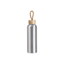 Botella Sublimación Aluminio Silver con Tapa de Bambú - 22oz/650ml