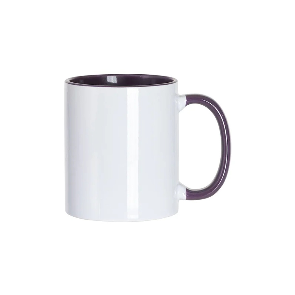 Tazas Blancas Interior y Asa Morado 11oz (C-48)