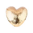 COVER PARA COJIN DE CORAZON CON  LENTEJUELAS DORADO Y BLANCO