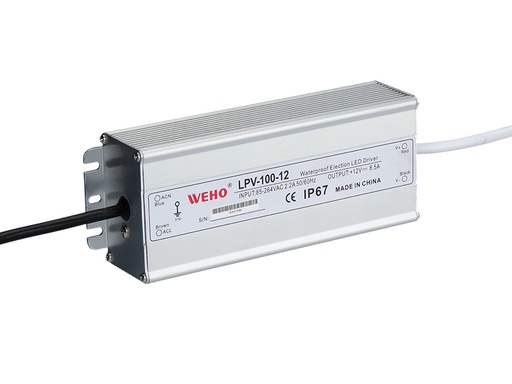 [LPV-100W-12V] FUENTE POWER SUPLY 100W IP67 (AC85-264/50/60HZ) 12V/8.5A