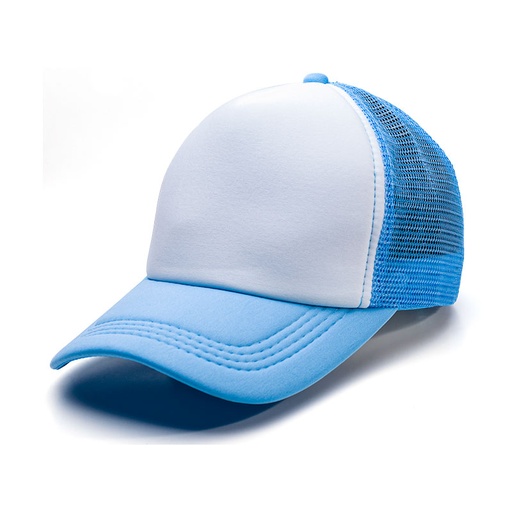 [GO-MS-08] Gorras de Mallas Sublimables - Azul Claro y Blanca (Trucker)
