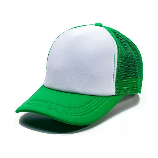 [GO-MS-11] Gorras de Mallas Sublimables - Verde y Blanca (Trucker)