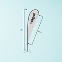 Plumon Displays 3.5m Tipo Gota con Base Tipo Cruz (35.4''x80.7'')