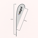 Plumon Displays 4.3m Tipo Gota con Base de Clavo (43.3''x106.3'')