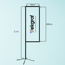 Plumon Displays en Aluminio 3.1m con base tipo Cruz (31.50” x 110.23”) Telescopic Banner