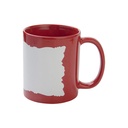 TAZAS FULL COLOR ROJO CON PARCHO BLANCO 11ONZ SUBLIMACION(CJAS 36)