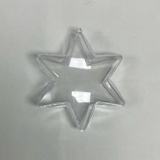 [PB10-HX] Adorno Plastico Transparente - Estrella Navideña 10cm