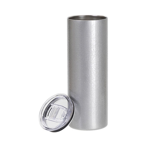[BW34LW-600GY] Vasos Craquelado (Silver Grey) 20oz/600ml Tapa y Sorbete - Acero Inoxidable (C-25)