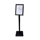 Exhibidor de Aluminio Negro con Pedestal - 8.3" x 11.7" (A4)